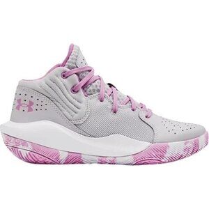 Under Armour UA Jet 21 GS Halo Gray Pacific Purple Camo Sneakers Shoes 7Y = 8.5W